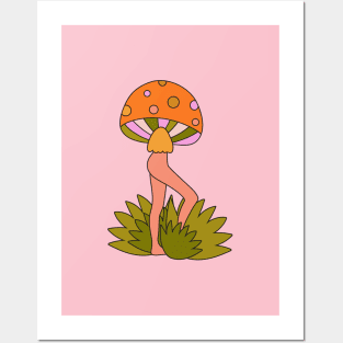 Lady toadstool Posters and Art